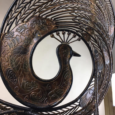 Huge wrought iron sculptural peacock chair by Artmax 