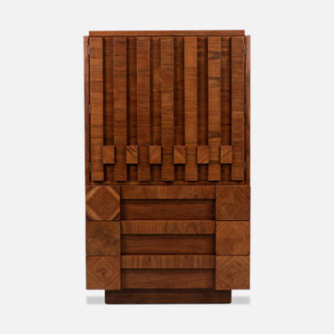 Mid-Century Modern "Stacatto" Geometric Highboy by Lane Furniture Co.