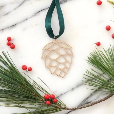 Solid Brass Tree Ornament - Pinecone Ornament 