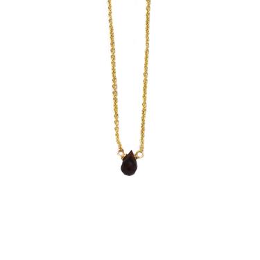 Garnet Mini Drop Stone Necklace