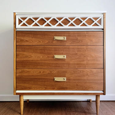 Mid Century Tall Dresser by Bassett Furniture 