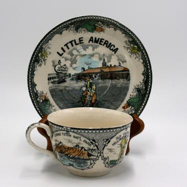 vintage Wyoming Little America souvenir cup and saucer 
