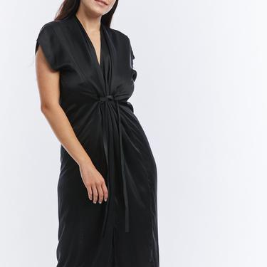 Knot Dress, Silk Charmeuse in Black