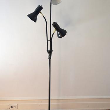 Mid-Century Modern Black Triennale Style Floor Lamp by Lehigh, in the manner of Gerald Thurston - Like New! 