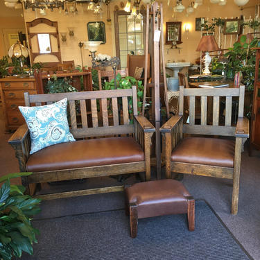 Circa 1910 Craftsman Bench and Chair