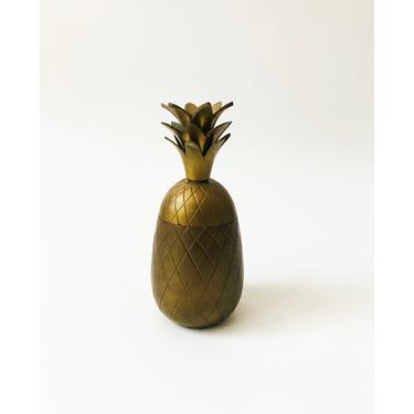 Vintage Brass Pineapple Box Candle Holder 