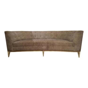 Caracole Modern Gray Tufted Curved Sofa