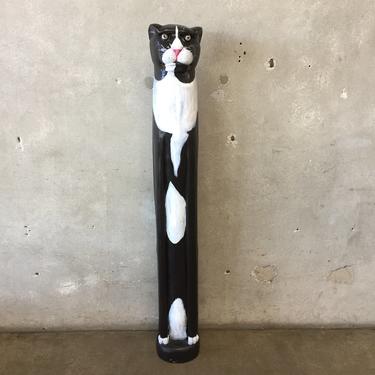 Large Wood Carved Cat