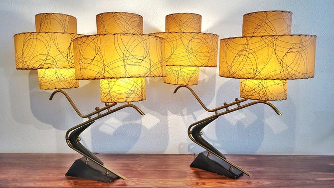 1950s Boomerang Table Lamps With Triple, Table Lamps Austin Tx