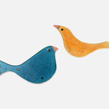 California Modernist Glazed Ceramic Bird Sculptures by Doyle Lane