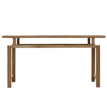 Oriental Zen Unfinished Wood Slim Open Side Table cs4941S