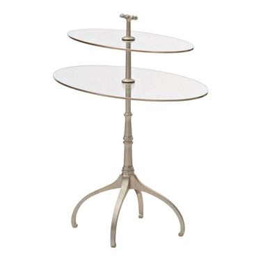 Caracole Modern Glass and Silver Finished Move Two Tiers End Table