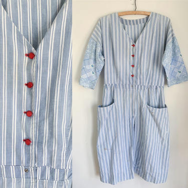 Vintage 1960s Chambray Shirt Dress / M (AS IS) 