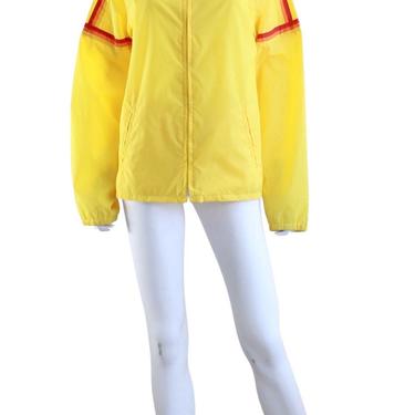 1970s Sundek Striped Yellow Nylon Jacket - 70s Yellow Jacket - Vintage Sundek Jacket - 70s Jacket - Vintage Surf Jacket  | Size Med / Large 