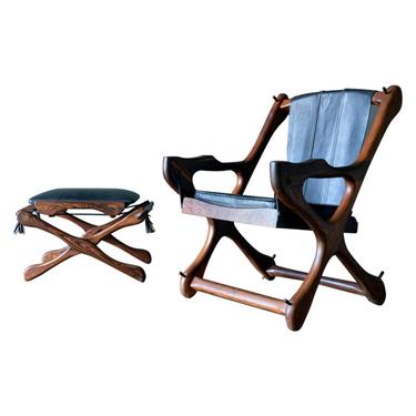 Don Shoemaker &#8216;Swinger&#8217; Sling Chair and Ottoman, ca. 1965
