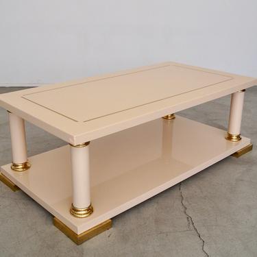 Vintage 1970's Italian Lacquered Hollywood Regency Coffee Table 