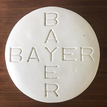 Large Aspirin Sculpture Bayer Paperweight Art Scientific Collectible Chill Pill Mid century vintage 