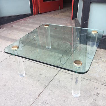 See Through | 1970s Lucite and Glass Coffee Table by PACE