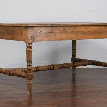 Early 19th Century Country French Farmhouse Oak Trestle Dining Table 