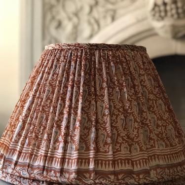 Lamp shade of vintage Sari Fabric, Large