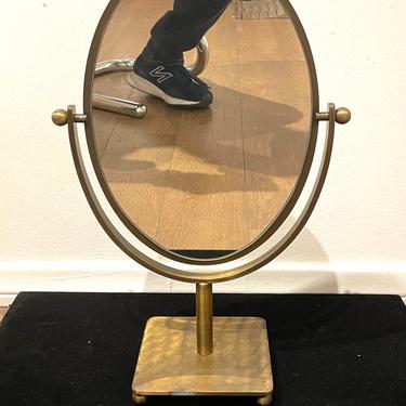 Vanity Table Mirror by Charles Hollis Jones in Brushed Brass