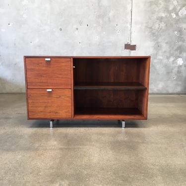 Vintage Dual Sided Walnut Credenza Cabinet by Robert John