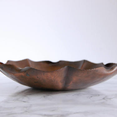 Hammered Copper Bowl - Copper Bowl - Signed Copper Metal Art Decor by PursuingVintage1