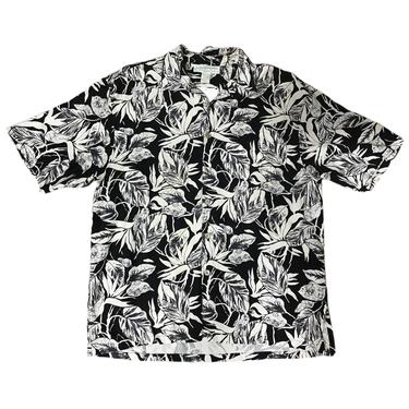 (XL) Pineapple Moon Black/White Hawaiian Shirt 071021 LM