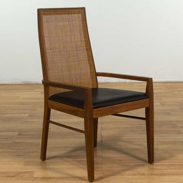 Danish Mid Century Modern Cane Back Accent Chair 