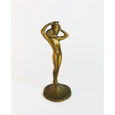 Vintage Gold Tone Nude Sculpture 