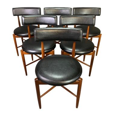 Set of Six Vintage British Mid Century Modern Teak Dining Chairs by Victor Wilkins for G Plan 