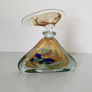 Vintage Art Hand- Blown Murano Glass Perfume Bottle 
