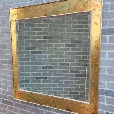 Vintage Labarge Gold Chinoiserie Eglomise Reverse Painted Mirror