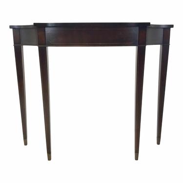 Vintage Transitional Dark Brown Mahogany Petite Console Table