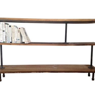 The GRAINWORK Reclaimed Wood &amp; Pipe Bookshelf - Reclaimed Wood Shelving Unit - Wood and Pipe Bookshelf 