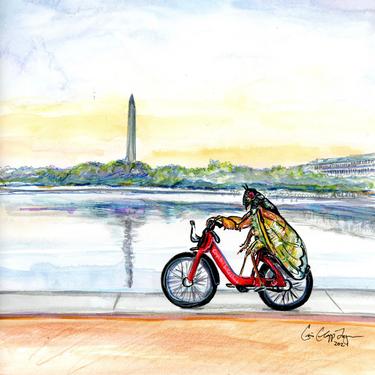 17 Year Cycle - Brood X Washington DC Cicada Art by Cris Clapp Logan 