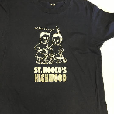 Vintage 70s St. Rocco's Highwood T-shirt.   L  4377 