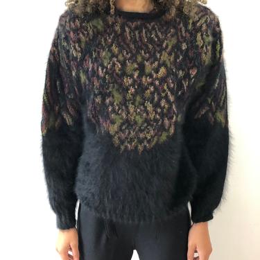 Vintage Anne Klein Black Angora Sweater 