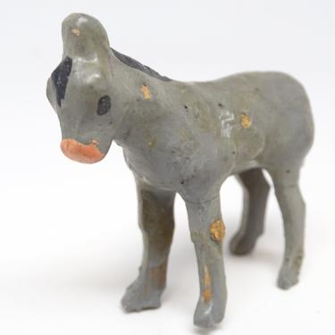 Antique German Donkey Toy, for Christmas Putz Nativity Creche, Vintage Retro Decor 
