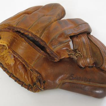 Vintage Catchers Mitt Leather Baseball Glove Vintage Leather Catchers Glove Rawlings Left Hand Glove Hinged Pad Playmaker Model 