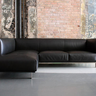 Leather and Steel Sectional Sofa by Matthew Hilton