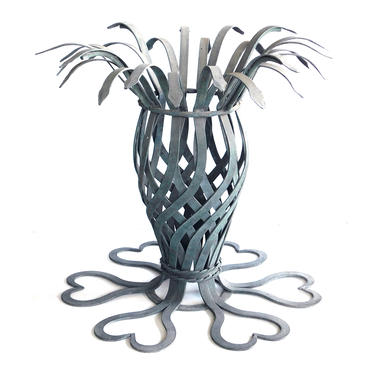 1960s Iron Basket-weave Pineapple-form Patio Dining Table Base by Salterini