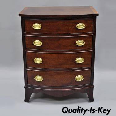 Thomasville Mahogany Collection Bow Front Hepplewhite Nightstand Banded Chest A