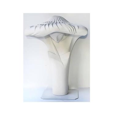 Lindsey B. Balkweill 1984 Table Mantis Lamp White 1980's Art Deco Sculpture Signed RARE Vintage Store Display Ceramic 