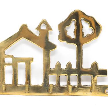 Vintage Brass Key Hook, Wall Key Rack 