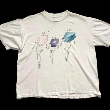 Vintage 1980s/1990s POP ART T-Shirt ~ fits L ~ Single Stitch ~ Graphic Novelty Tee ~ Fashion ~ Boxy Fit ~ Soft / Thin / Distressed 