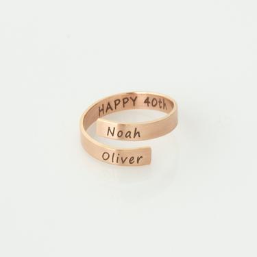 Personalized Name Ring, Custom Anniversary Date Ring, Silver Mom Ring with Initials, Personalized Ring, Birthday Gift For Her, 14k Gold Fill 