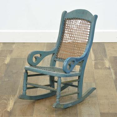 French Provincial Teal Child'S Rocking Chair