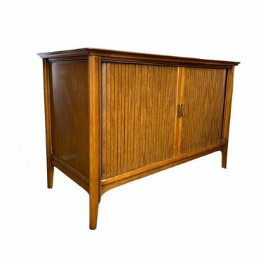 Free Shipping Within US - Vintage Credenza Record Music Cabinet Storage Drawer with Tambour Doors 
