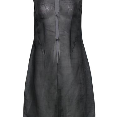 Donna Karan - Greenish Gray Sheer Long Silky Vest Sz 10